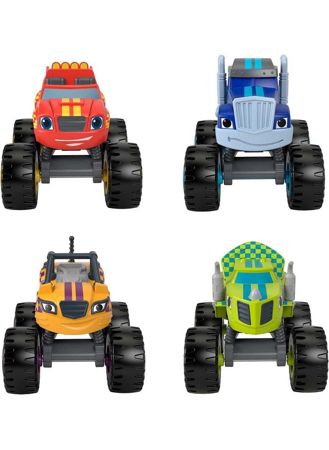 Blaze And The Monster Machines Diecast Toys, Racers 4 Pack Of Push-Along Metal Vehicles For Pretend Play Preschool Kids Ages 3+ Years (Amazon Exclusive)