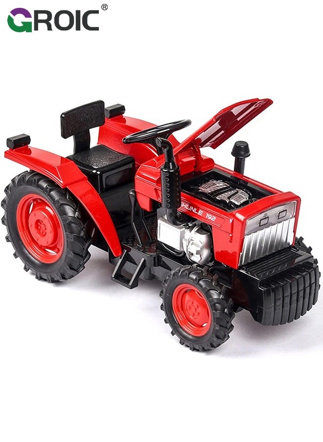 Tractor Toy, Kids Tractor with Light and Sound Effect- Metal Car Head/4 Wheel/Light, Toddlers Farm Vehicle Toys for kids