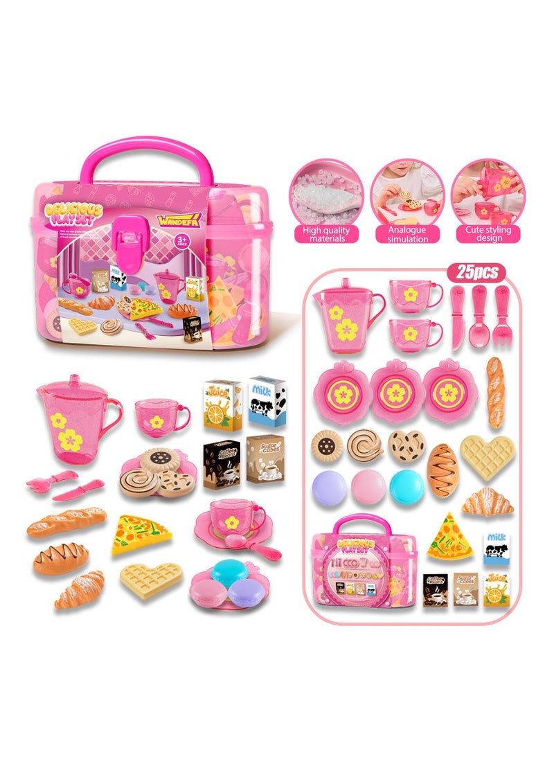 Kitchen Pretend Play Toy Set, Kids Cooking Kit for Girls Kitchen Set, Kitchen Tools Toy Set Role Play Cookware Indoor DIY Toy Games, Kitchen Accessories Toys Sets With Spray And Light for Boys, Girls, Kids, Children, Pink