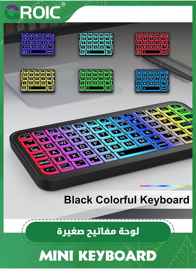 Universal Backlit 7-Colors Ultra Light Slim Portable Wireless Bluetooth Keyboard Wireless Computer Keyboardfor iOS iPad Pro, Air, Mini, Android, Windows Tablets PC Smartphone