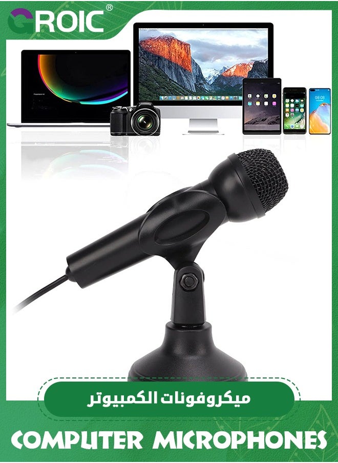 Microphone for Computer Computer Microphone, USB Plug and Play Omnidirectional Mic with Desktop Stand for Gaming, Studio, for PC, Laptop