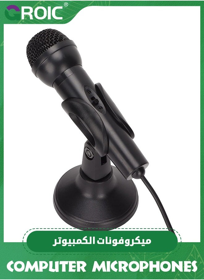 Microphone for Computer Computer Microphone, USB Plug and Play Omnidirectional Mic with Desktop Stand for Gaming, Studio, for PC, Laptop