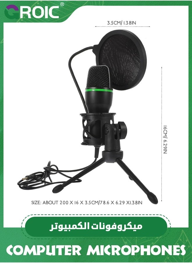 USB microphone Microphone Wired Microphone Kit Computer Wired Microphone Condenser Microphone with Desktop Tripod for Online Meeting Microphone