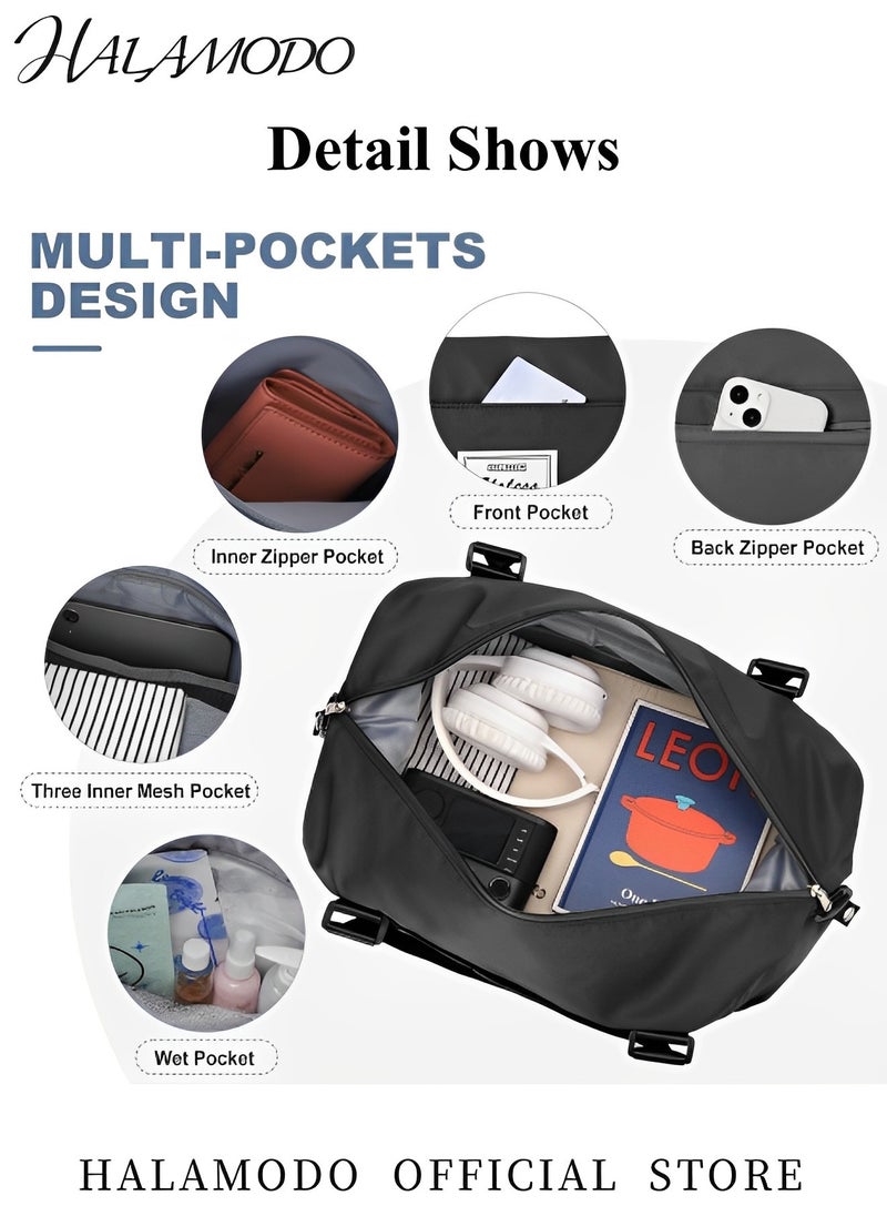 Travel Duffel Bag Sports Tote Gym Bag Shoulder Weekender Overnight Bag Large Capacity Carry On Duffel Bag with Dry and Wet Separation