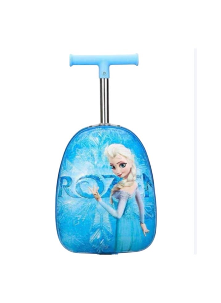 Disney Frozen Elsa Kids Trolley Luggage | 16 Inch Cartoon Rolling Suitcase On Wheels | Lightweight Travel Carry-On Bags For Children | Perfect Gift For Girls