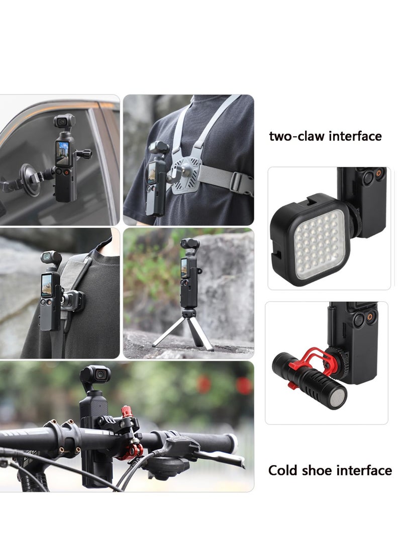Camera Mount Stand Extension Adapter for DJI Osmo Pocket 3 Case Holder  Protective Cage Cold Shoe Light Microphone Tripod Mount Bracket Holder Backpack Clip Bike Clamp Handle Frame Accessories for Osmo Pocket 3