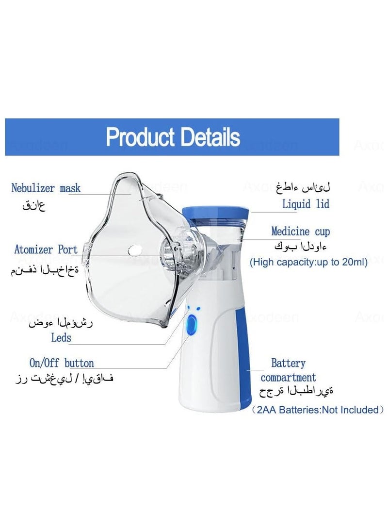 Nebulizer,Portable Mini Vaporizers Handheld Atomizers for Adults and Children,Ultrasonic Humidifier for Home and Travel Use, Steam Mesh Inhalators