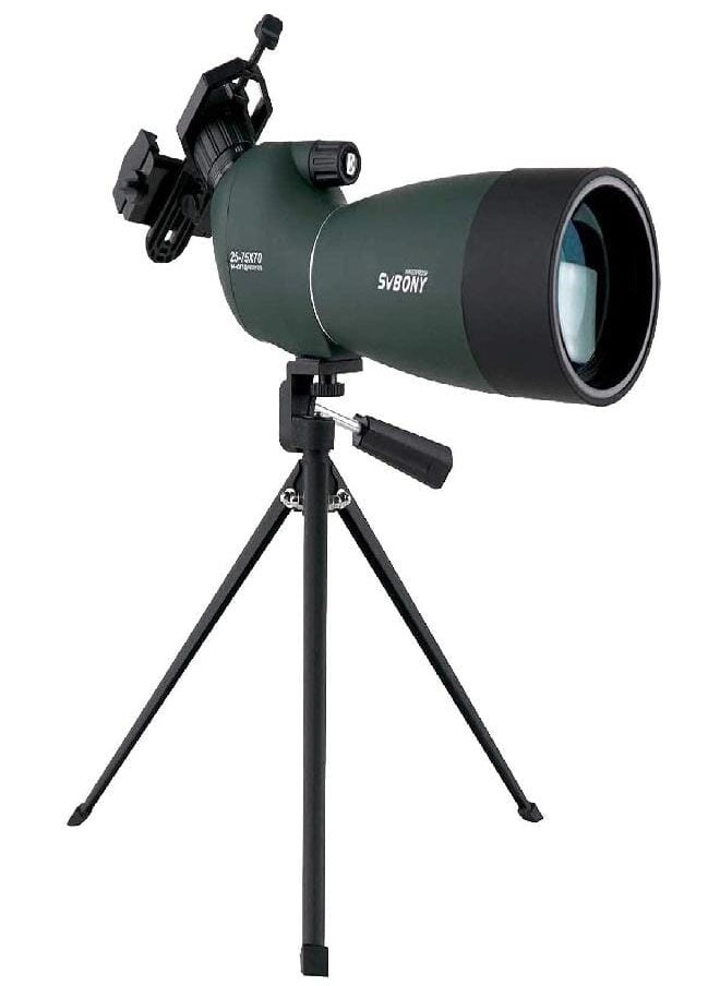 SV28 Spotting Scopes with Tripod,Hunting,25-75x70,Angled,Waterproof,Range Shooting Scope,with Phone Adapter,Compact, for Target Shooting,Birding,Wildlife Viewing