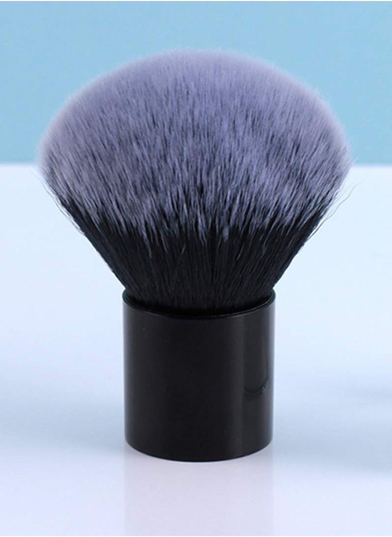 Large Mineral Powder Brush Foundation Brush Contour Brush Blush Brush Bronzer Brush Face Blender Buffing Blending Kabuki Makeup Brushes Thick And Dense Full Coverage (Round Top, Black)