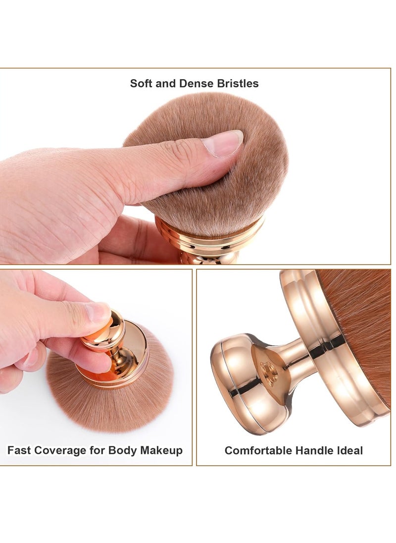2PCS Extra Large Body Makeup Brush Self Tanning Blend Brush Soft Wide-headed Kabuki Brush Bronzer Streak Free Applicator for Face Body Leg Powder Foundation Blusher