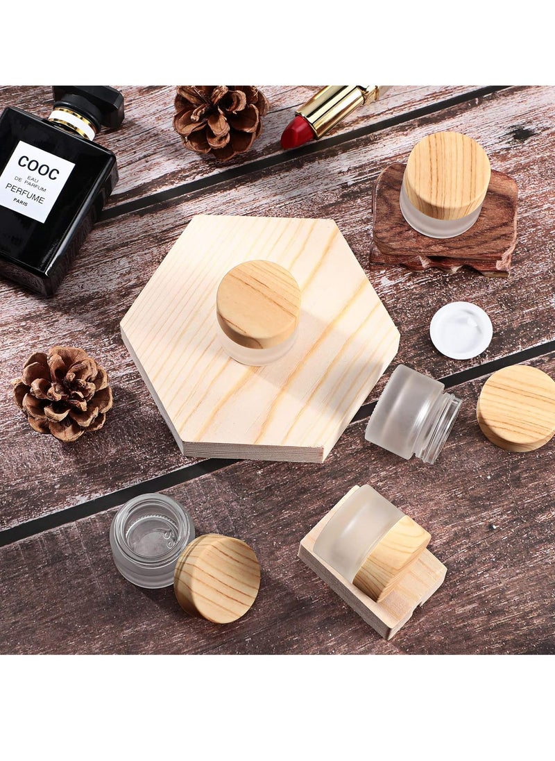 Geiserailie Glass Cosmetic Containers Empty Sample Jars with Leak Proof Lids Makeup Sample Containers for Lotion Cream Cosmetic(10 Pieces,5 Gram)