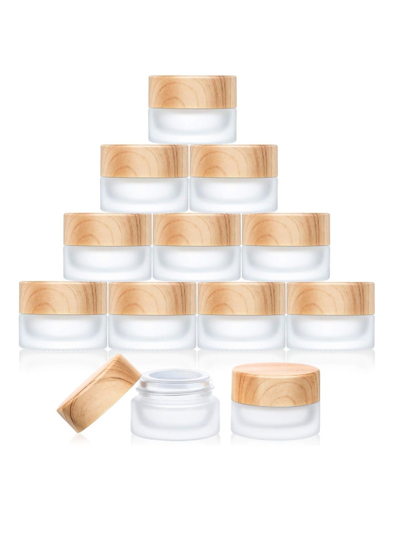 Geiserailie Glass Cosmetic Containers Empty Sample Jars with Leak Proof Lids Makeup Sample Containers for Lotion Cream Cosmetic(10 Pieces,5 Gram)