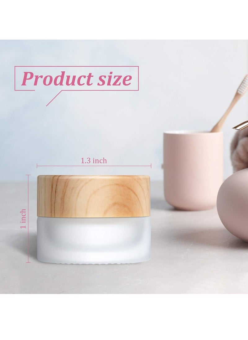 Geiserailie Glass Cosmetic Containers Empty Sample Jars with Leak Proof Lids Makeup Sample Containers for Lotion Cream Cosmetic(10 Pieces,5 Gram)