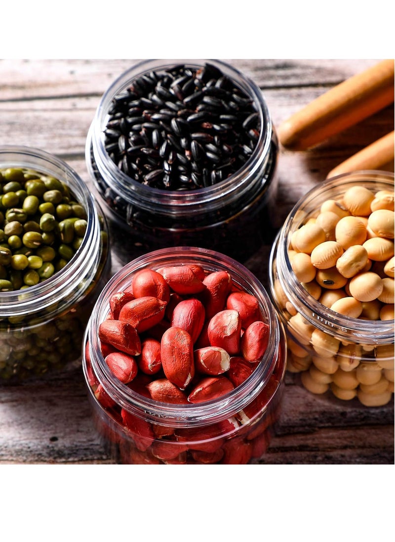 SATINIOR 24 Pieces Empty Clear Plastic Jars with Lids Round Storage Containers Wide-Mouth for Beauty Product Cosmetic Cream Lotion Liquid Butter Craft and Food (Gold Lid, 2 oz)