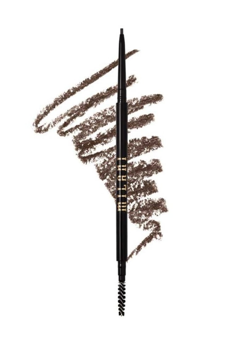 Milani Stay Put Precision Brow Pencil in Ebony 160 – Waterproof, Ultra-Fine Tip for Precise Application, Long-Lasting Smudge-Proof Brow Enhancer