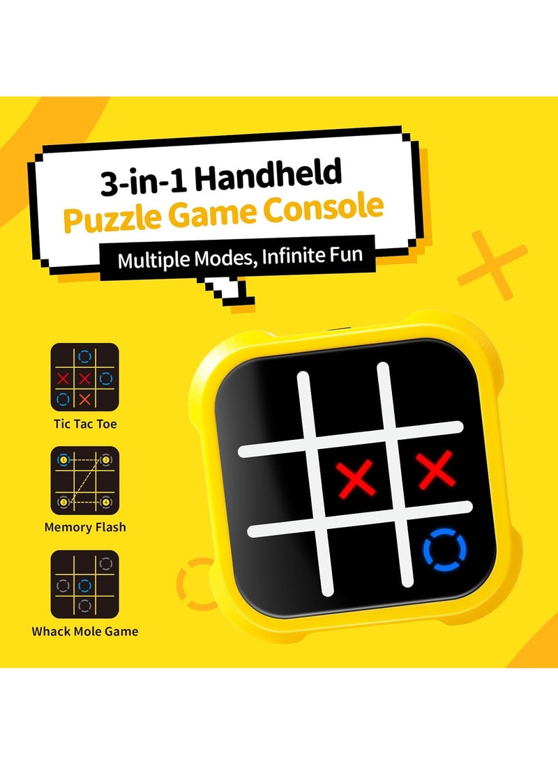 Handheld Electric Puzzle Game Console - Tic Tac Toe Game Educational Road Trip Activities for Kids - Board Games, Juegos para Niños - Ideal Birthday for Kids and Adults