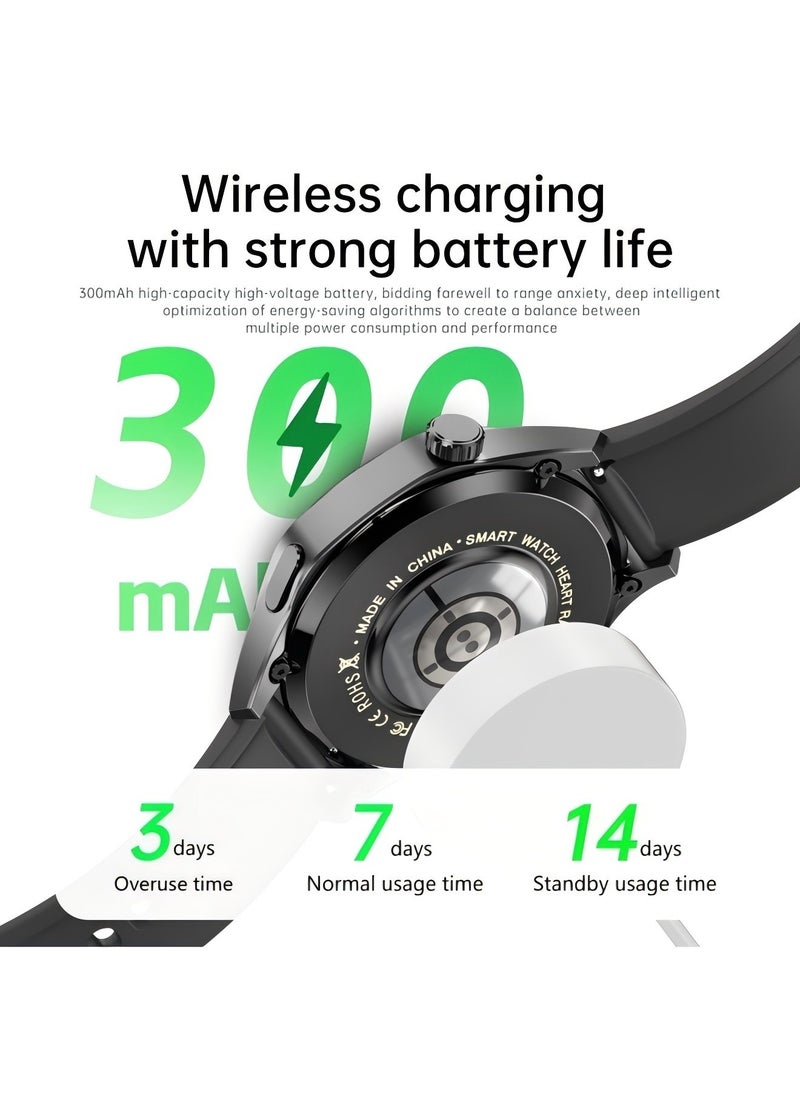 smart watch GT5  with Bluetooth calling function (answer/make calls), fitness tracking watch with sleep monitoring function, suitable for iPhone/Android, IP67 waterproof (leather brown)