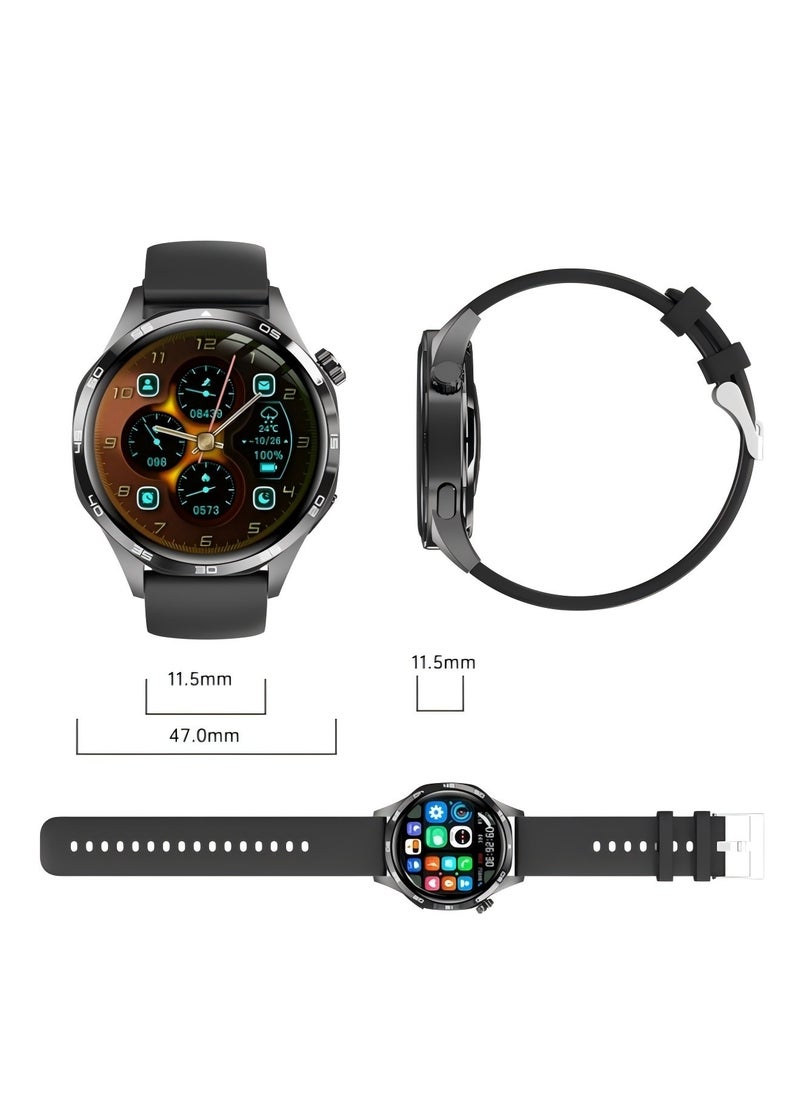 smart watch GT5  with Bluetooth calling function (answer/make calls), fitness tracking watch with sleep monitoring function, suitable for iPhone/Android, IP67 waterproof (leather brown)