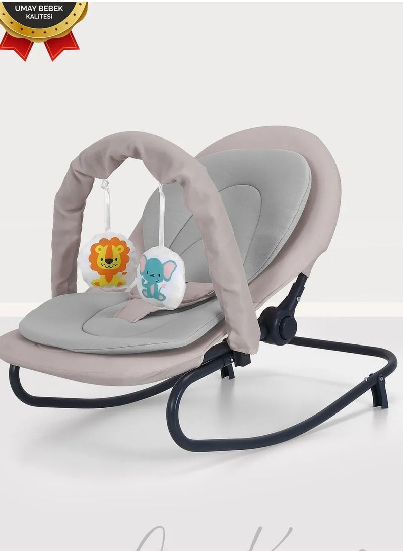 Baby Rocker, Adjustable, Swinging, Lockable, Toy-Equipped, Baby Bouncer Seat, Baby Cradle