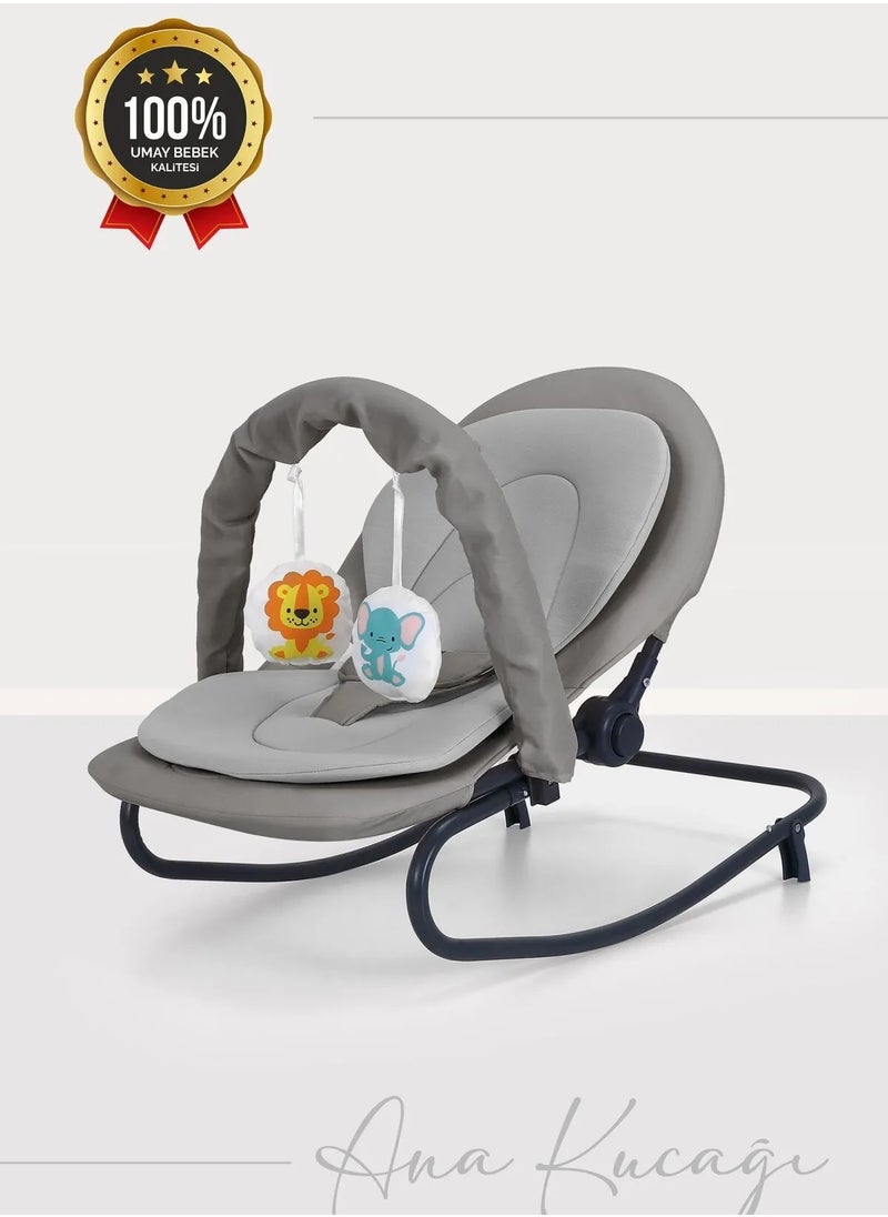 Baby Rocker, Adjustable, Swinging, Lockable, Toy-Equipped, Baby Bouncer Seat, Baby Cradle