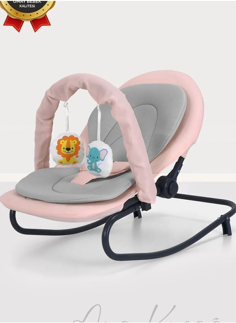 Baby Rocker, Adjustable, Swinging, Lockable, Toy-Equipped, Baby Bouncer Seat, Baby Cradle