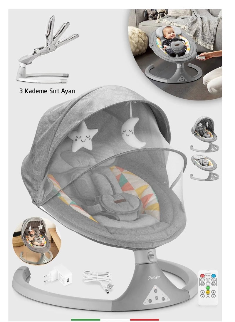 Electric Automatic Rocking Baby Seat, Grey