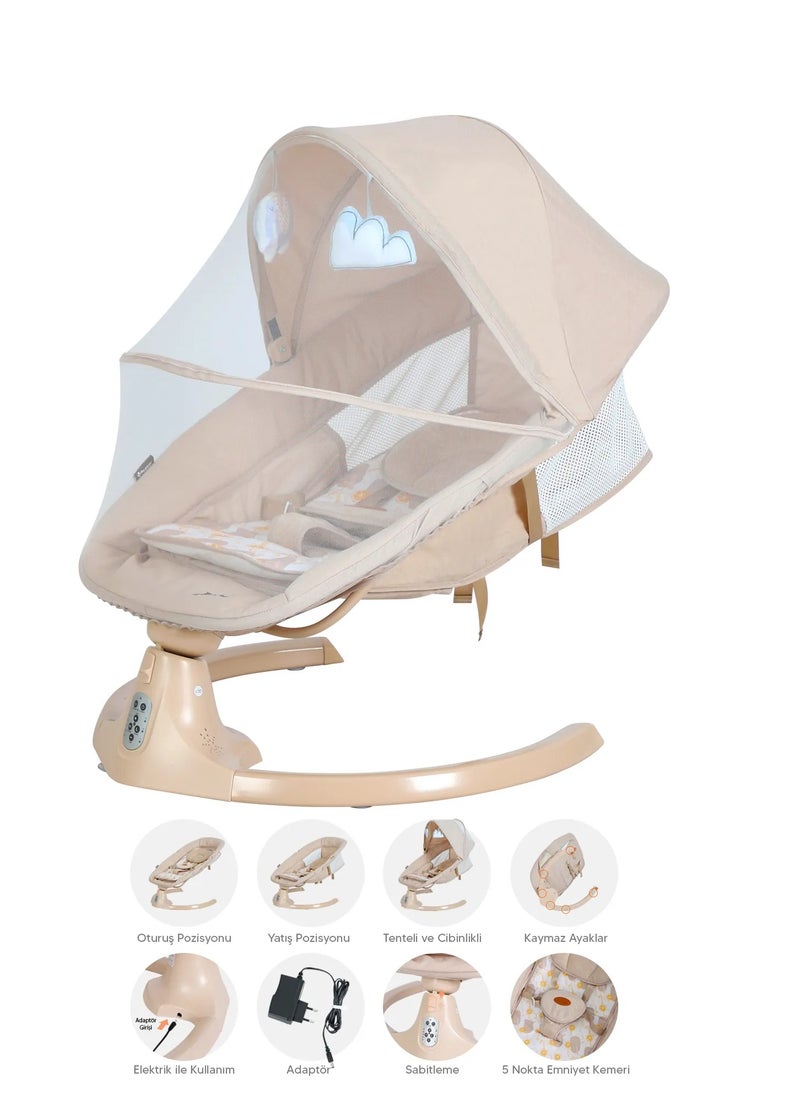 Bluetooth Music Baby Bouncer with Remote Control and Automatic Rocking, Suitable for Newborns