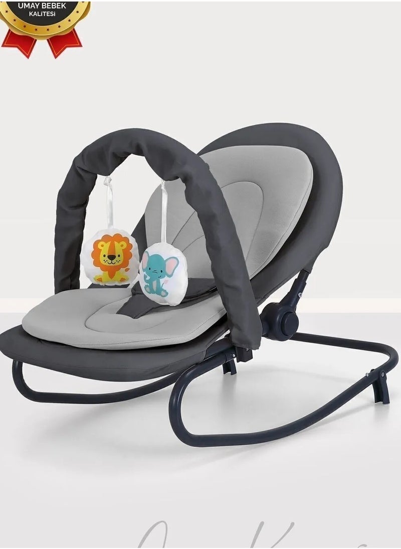 Baby Rocker, Adjustable, Swinging, Lockable, Toy-Equipped, Baby Bouncer Seat, Baby Cradle