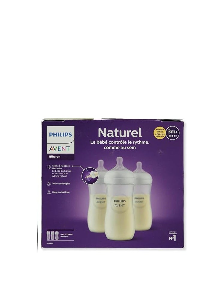 Avent 3-Pack Natural Wide Neck Bottles - Clear one Size