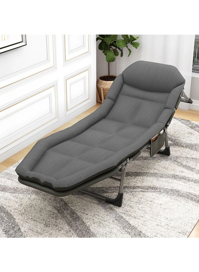 Portable Recliner Adjustable Folding Chairs with Cushion Single Person Nap Beds Chaperone Office Balcony
