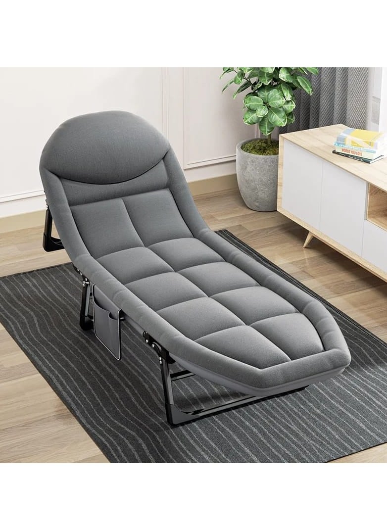 Portable Recliner Adjustable Folding Chairs with Cushion Single Person Nap Beds Chaperone Office Balcony