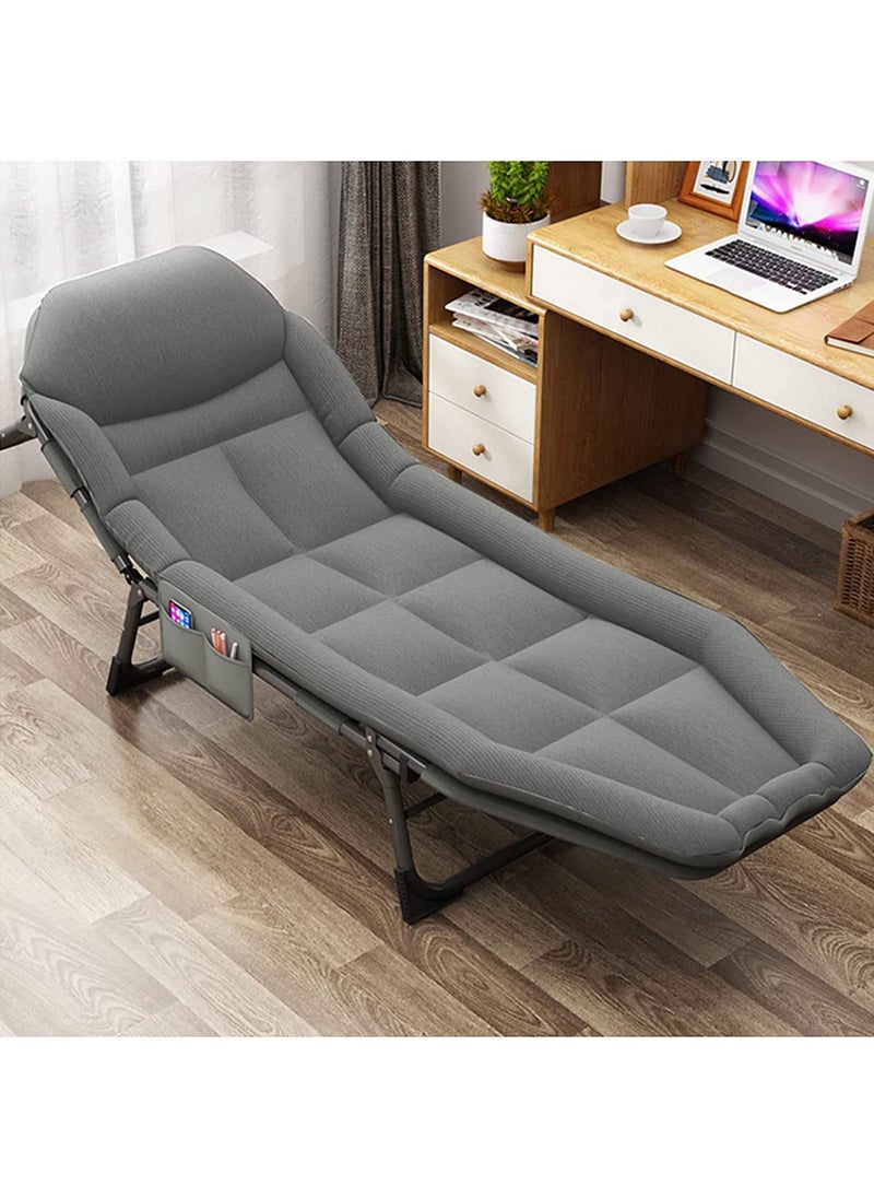 Portable Recliner Adjustable Folding Chairs with Cushion Single Person Nap Beds Chaperone Office Balcony
