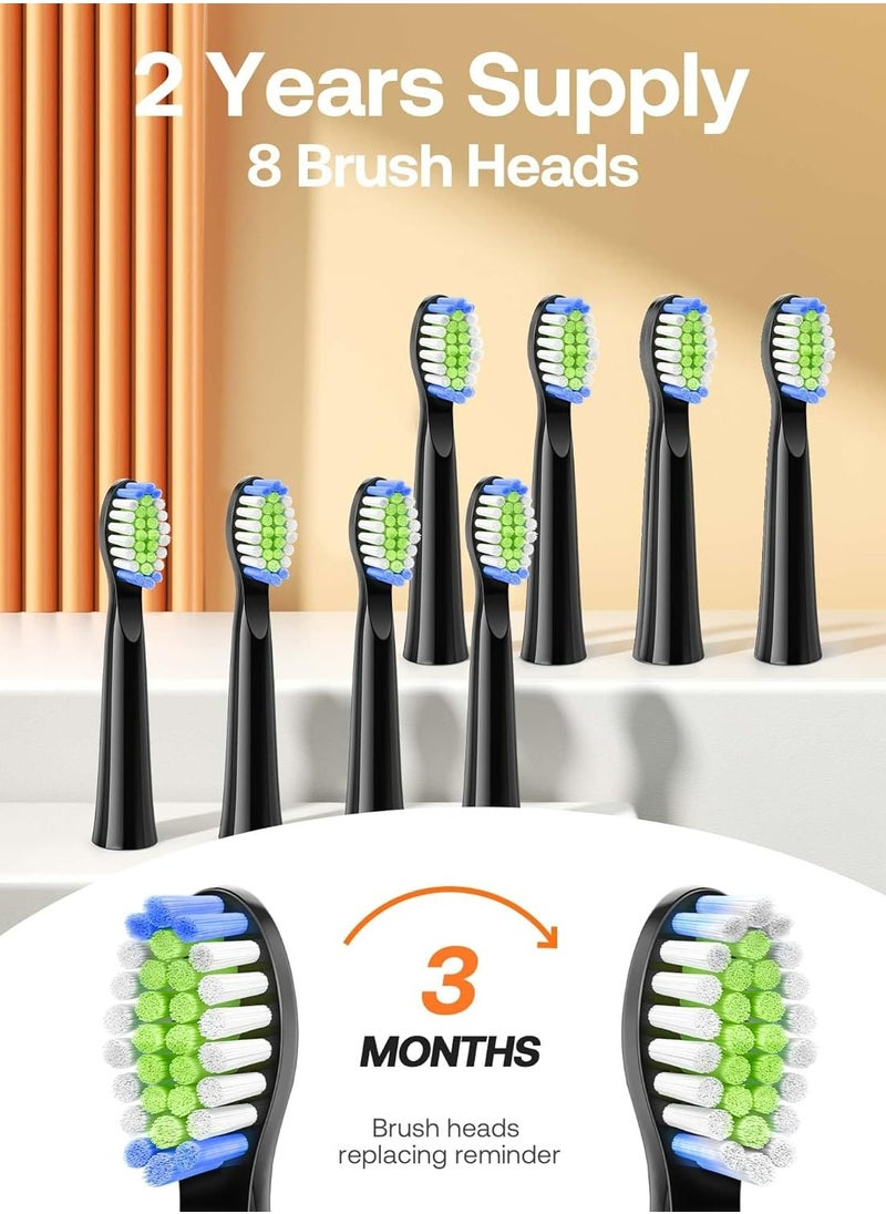 Bitvae D2 Electric Toothbrush for Adults  with 8 Brush Heads 5 Cleaning Mode