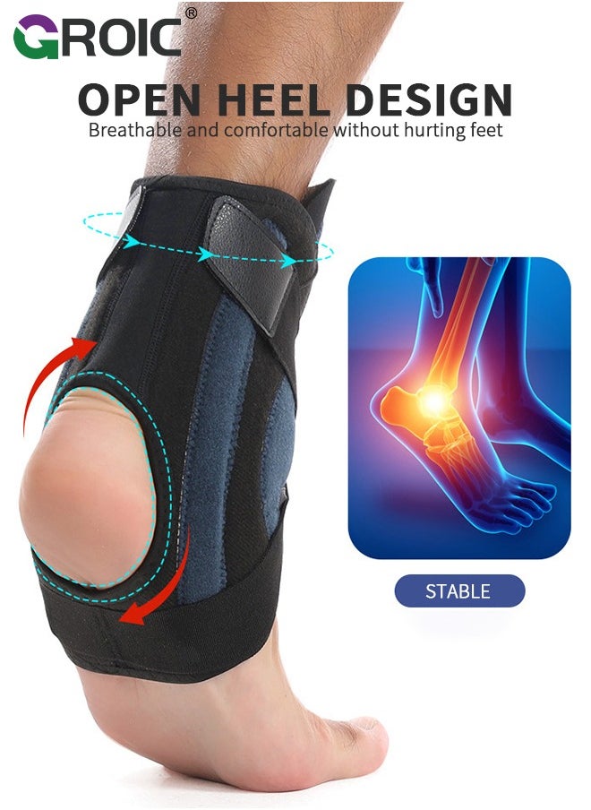 Ankle Brace,Ankle Support,Adjustable Compression Sleeve,Ankle Support Heel Brace for Achilles Tendonitis,Sprained Ankle,Lace up Ankle Brace for Running, Basketball, Volleyball