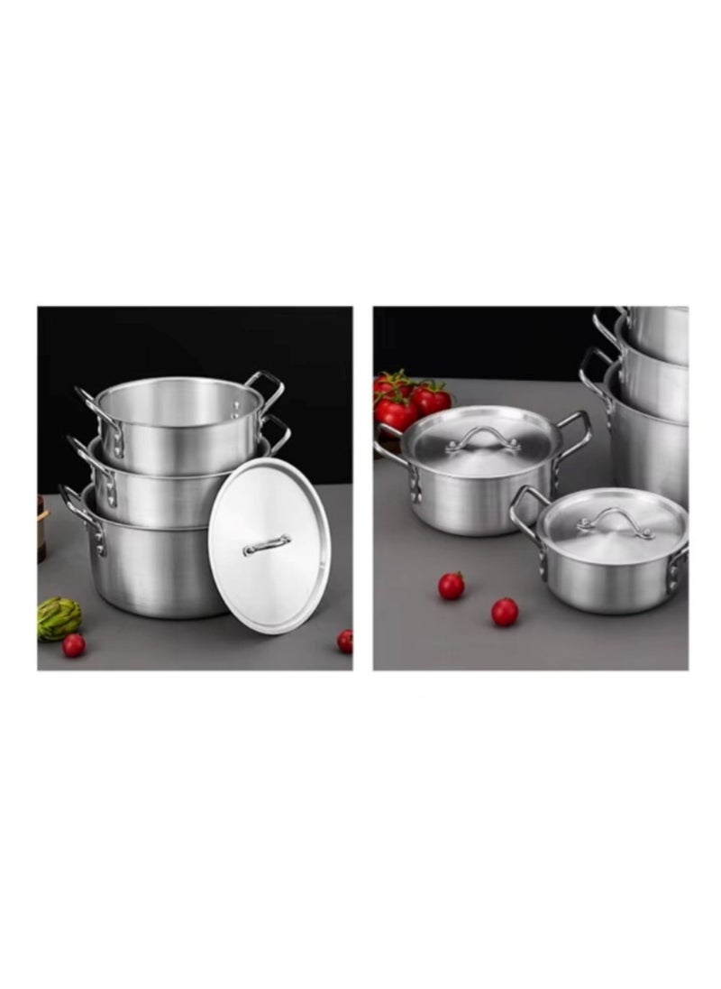 7-Piece Aluminum Hot Pot Cookware Set with Lids Kitchen Cooking Essentials