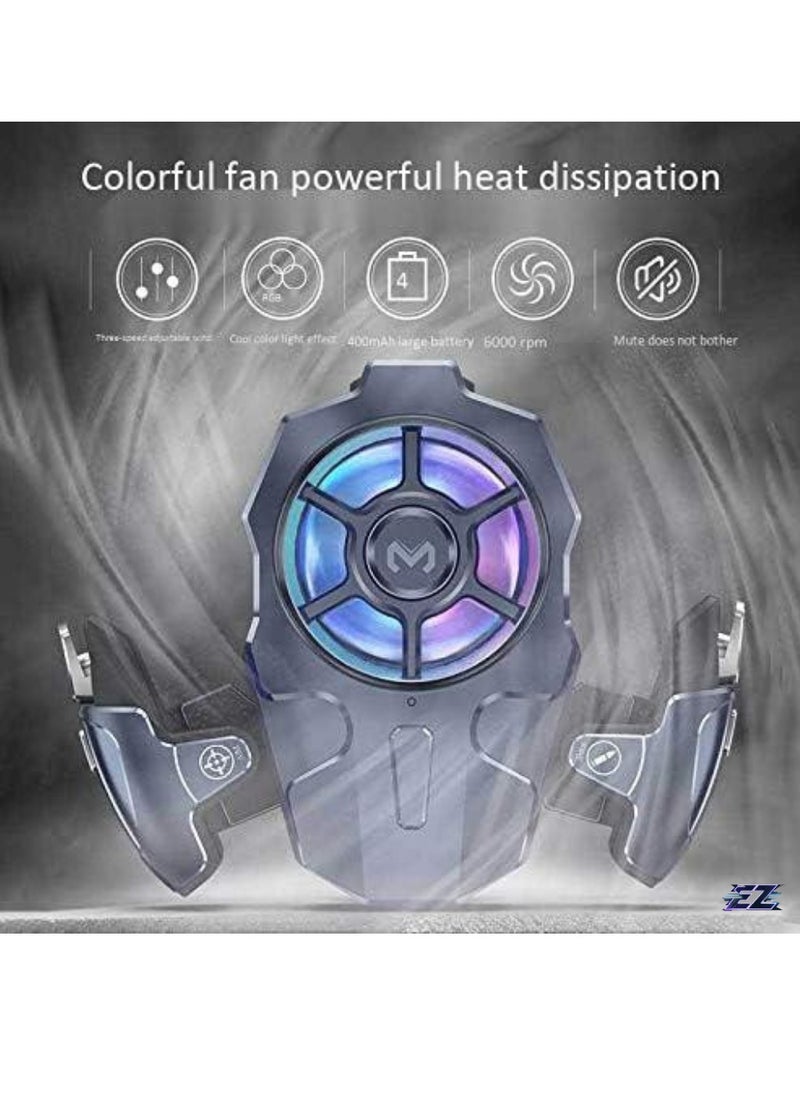 PUBG Mobile Controller Phone Fan Cooler Gamepad – L1R1 Trigger Joystick Control for iOS/Android, Enhanced Gaming Performance, Cooling Function for Extended Playtime