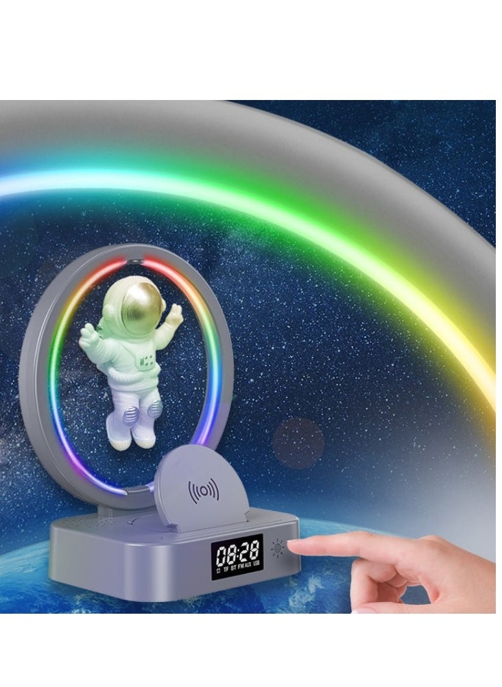 Wireless Y-558 Magnetic Levitation Astronaut TWS Bluetooth Speaker With RGB Light Wireless Charger