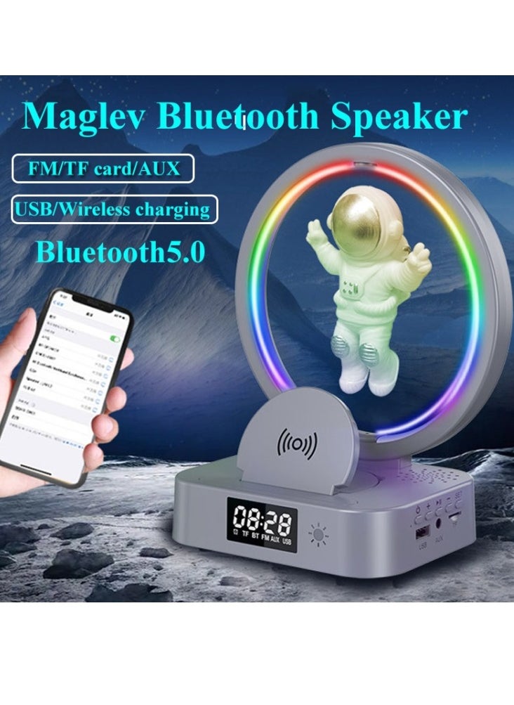 Wireless Y-558 Magnetic Levitation Astronaut TWS Bluetooth Speaker With RGB Light Wireless Charger