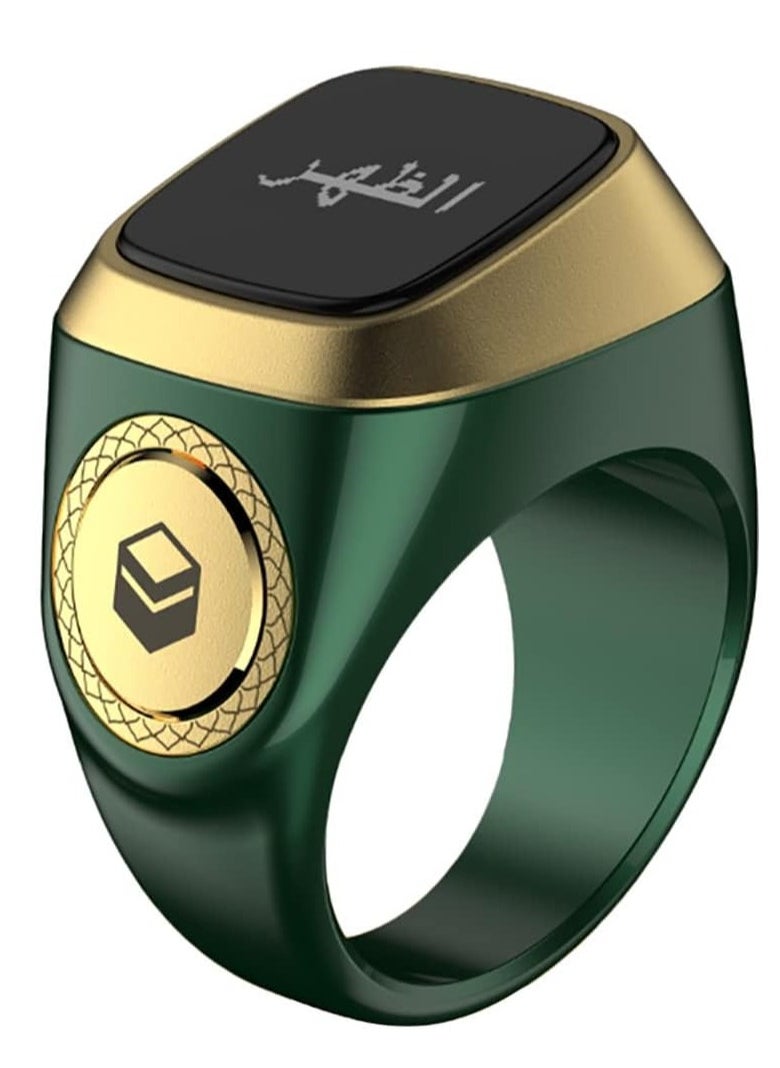 Smart Tasbih Zikr Lite Ring – OLED Display Digital Zikr Counter with Prayer Time Reminder – Green, 20mm – Waterproof Smart Ring for Muslim Prayer, Zikr Tracking & Daily Worship