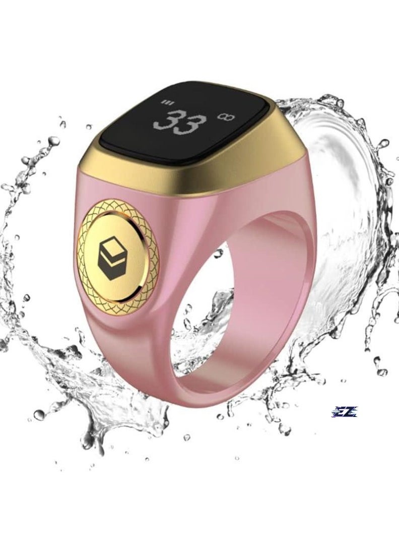 Smart Tasbih Zikr Lite Ring – Muslim Prayer Timing Reminder with Digital Zikr Counter – Pink Rose, 20mm – Waterproof Smart Ring for Daily Zikr Tracking, Prayer Alerts & Spiritual Practices