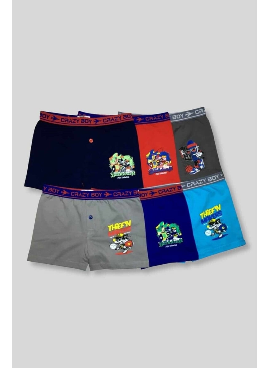 Tutku Boys Elastane Printed Boxer 12 Pack