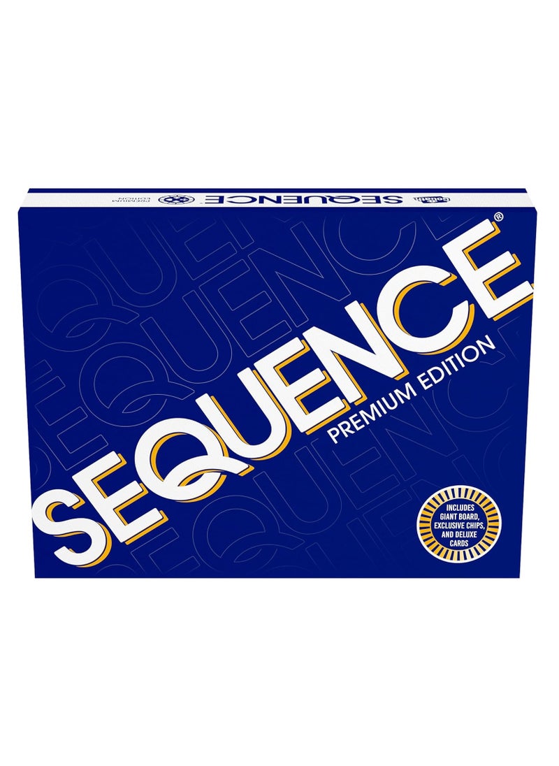 Sequence Premium Edition - Stunning Set with Giant Board (20.25 x 26.25 inches), Exclusive Chips and Deluxe Cards by, Blue, for Ages 7+