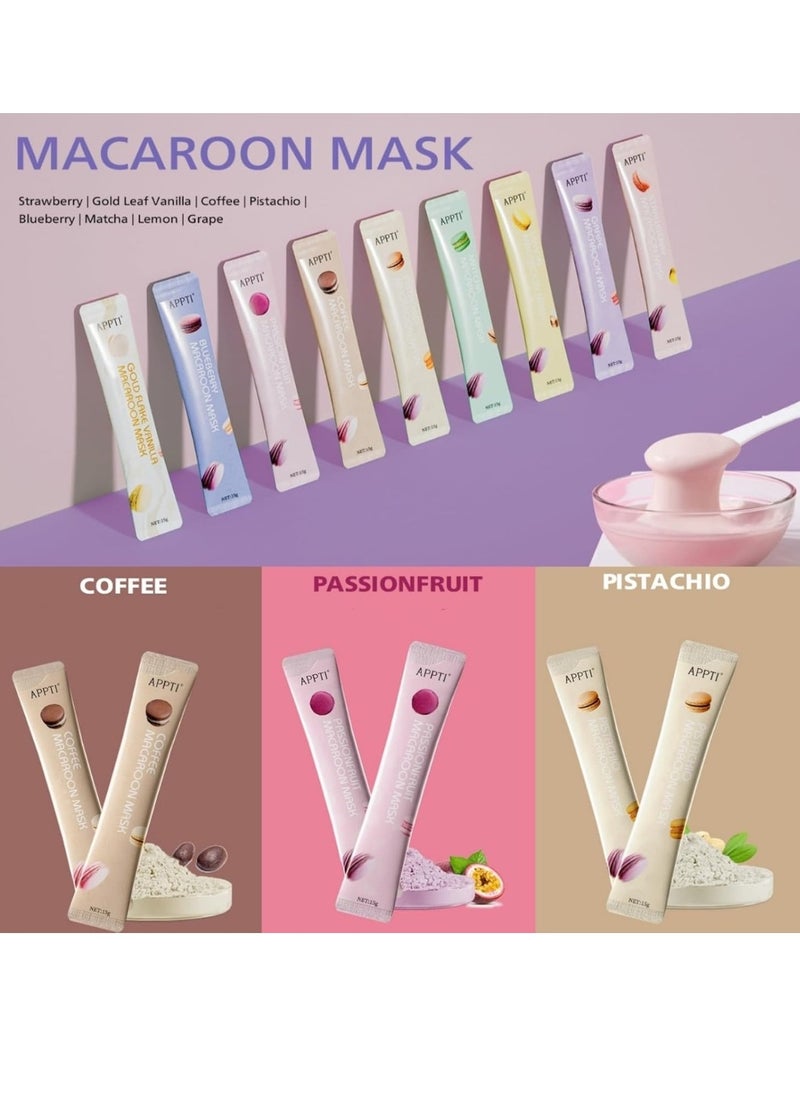 Macaroon Mask Multi Effects Mask Powder Peel Off Multiple Flavors Macaroon Mask for Face Care Home DIY Spa Ordinary Collagen Face Mask with HA and Niacinamide Moisturizing Face Mask Jelly Face Mask