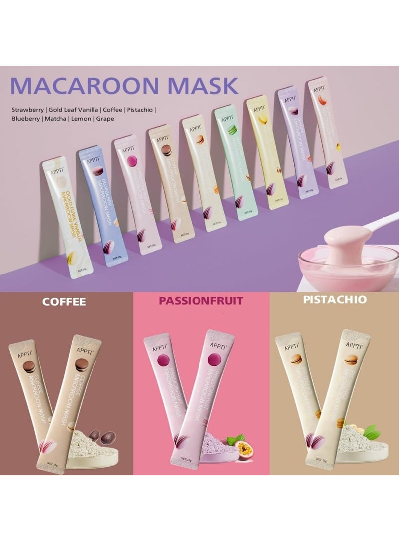 Macaroon Mask Multi Effects Mask Powder Peel Off Multiple Flavors Macaroon Mask for Face Care Home DIY Spa Ordinary Collagen Face Mask with HA and Niacinamide Moisturizing Face Mask Jelly Face Mask