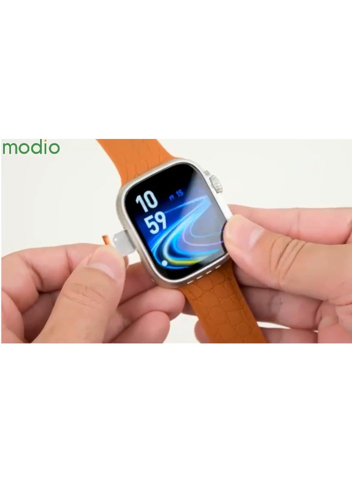 Modio ST13 Smart Watch With 2.2 Inch Full Screen Display Sim Card Slot and 3 Pair Straps and Charging Cable Designed For Ladies and Gents Black