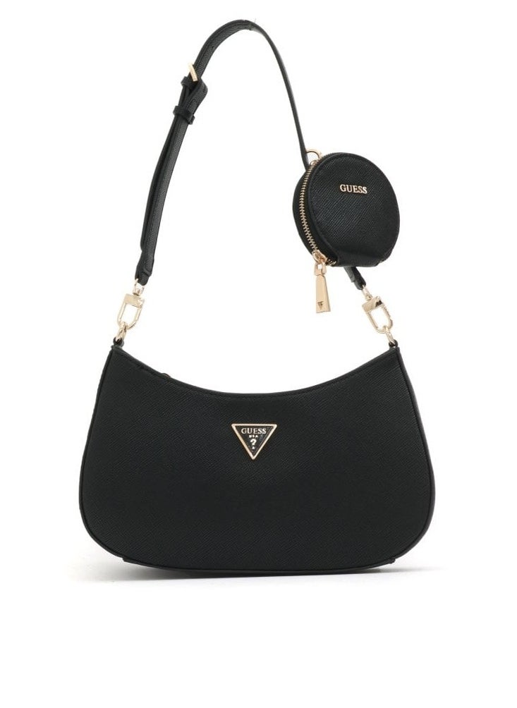 Ladies' Fashion Zipper Shoulder Bag Black