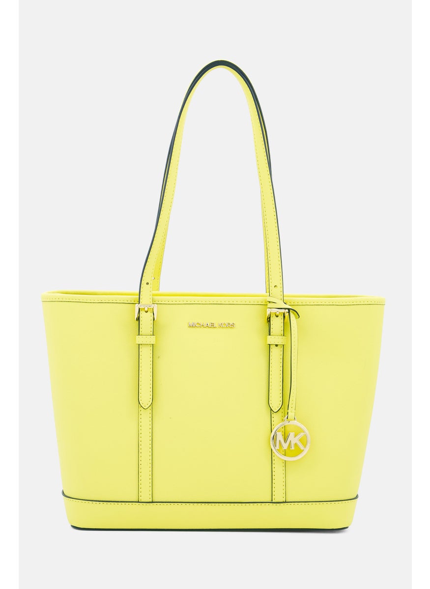 Women Brand Logo Shoulder Bag 24 H x 30 L x 13 W cm, Yellow