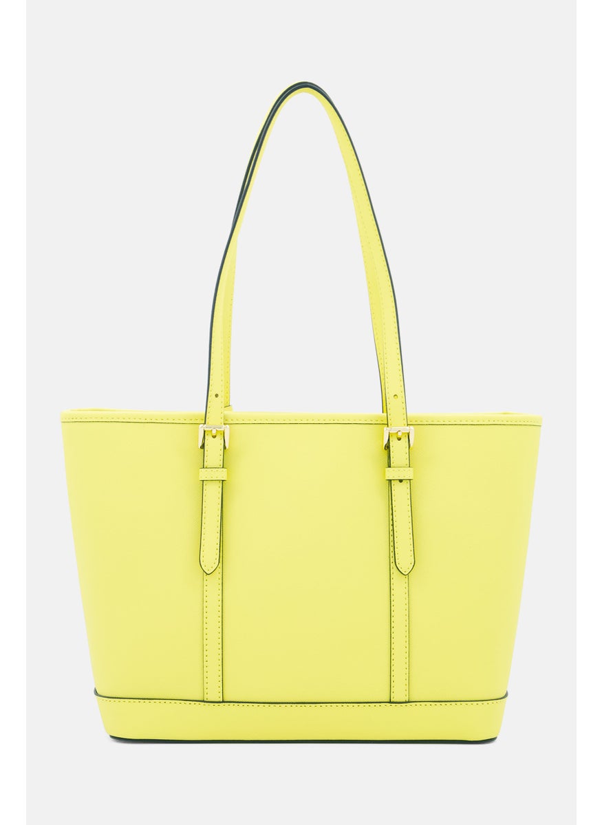 Women Brand Logo Shoulder Bag 24 H x 30 L x 13 W cm, Yellow