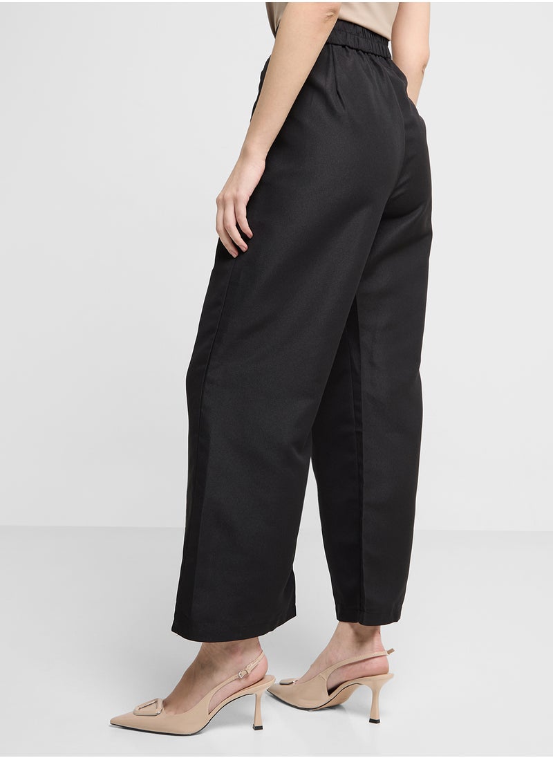 High Waisted Straight Fit Pants