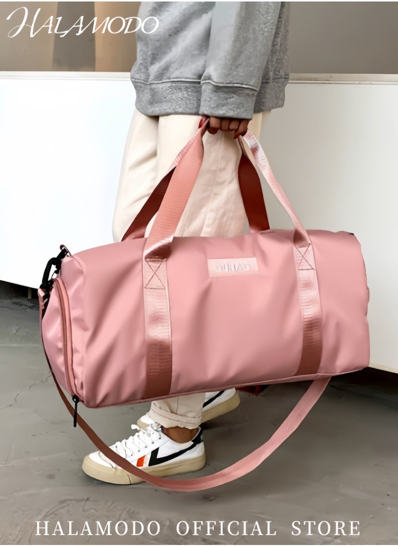 Women's Sports Duffel Bag Overnight Weekender Travel Bag with Wet Pocket Large Side Shoe Compartment Easy-access Front Pocket Interior Pocket and Adjustable Shoulder Strap Ideal as Gym Bag Yoga Bag